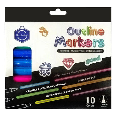 Keep Smiling Outline Markers Pack Of 10 The Stationers